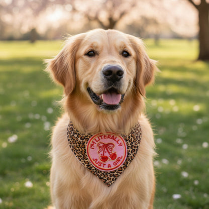 Literally, Just A Girl Leopard Snap Dog Bandana
